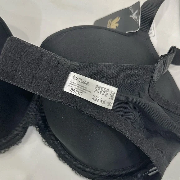 Wacoal 853117 La Femme T-Shirt Elegant Black Lace Trim Bra - Picture 7 of 8